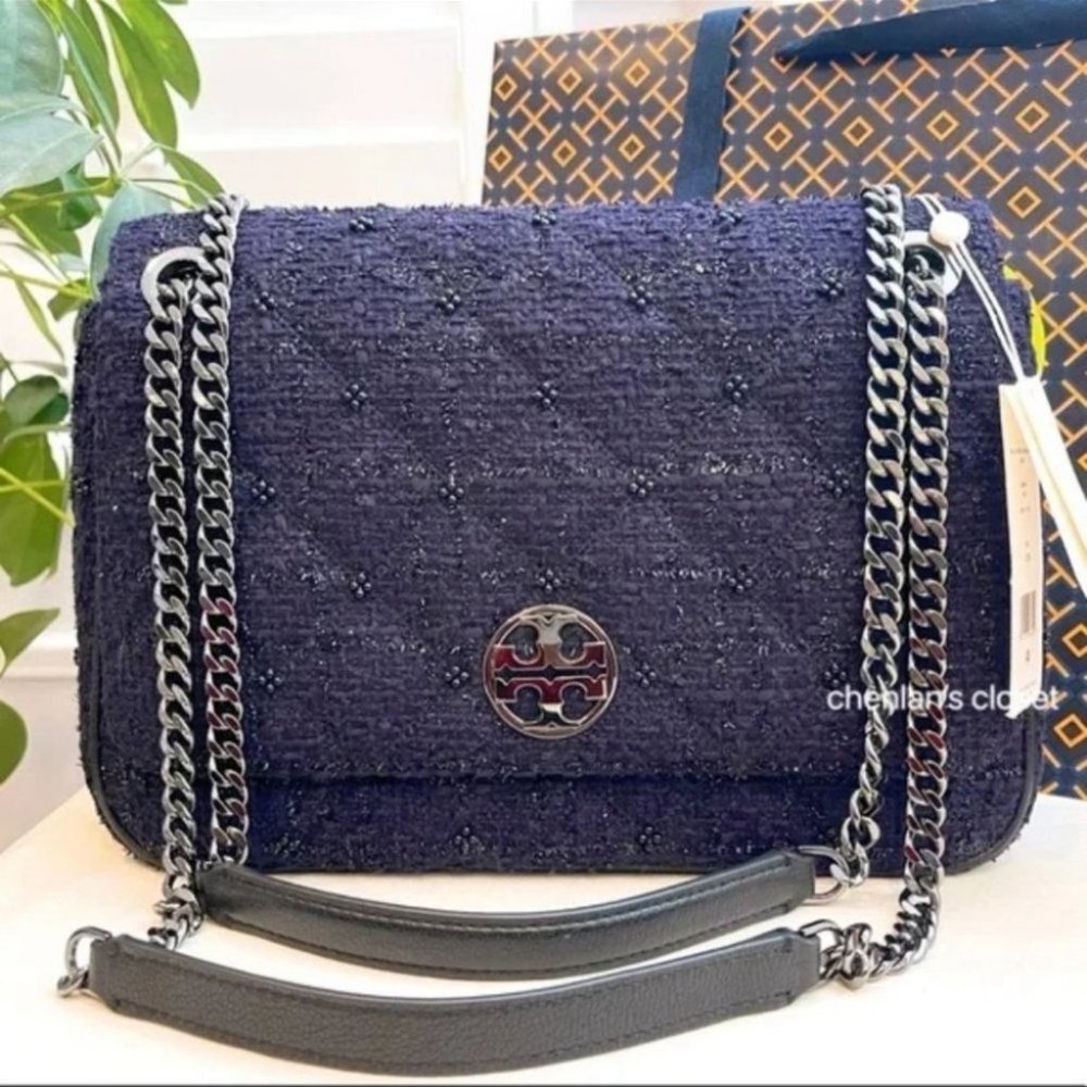 💫NeW! ✨Tory Burch LG Willa Tweed Shoulder Bag